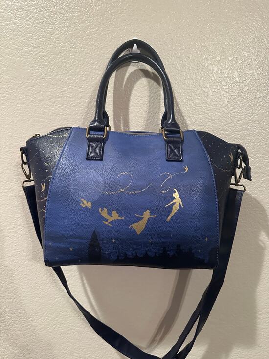 Disney X Loungefly Handbags - NWOT Loungefly Disney Peter Pan On to Neverland Night Sky Satchel Bag Purse Hook